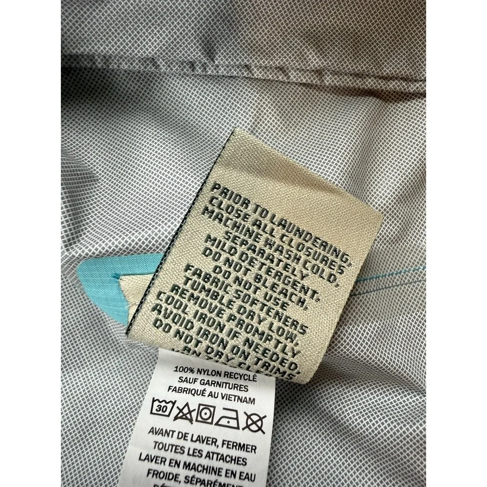 LL Bean Kids Blue Turquoise TEK Reflective Rain Jacket Size L 6X/7 Windbreaker
